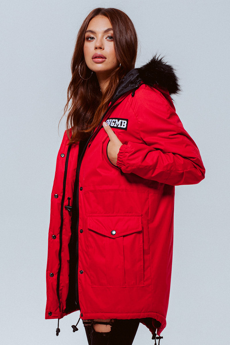 KURTKA RED RAIN FUR