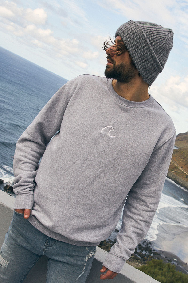 BLUZA WAVE GREY CREWNECK